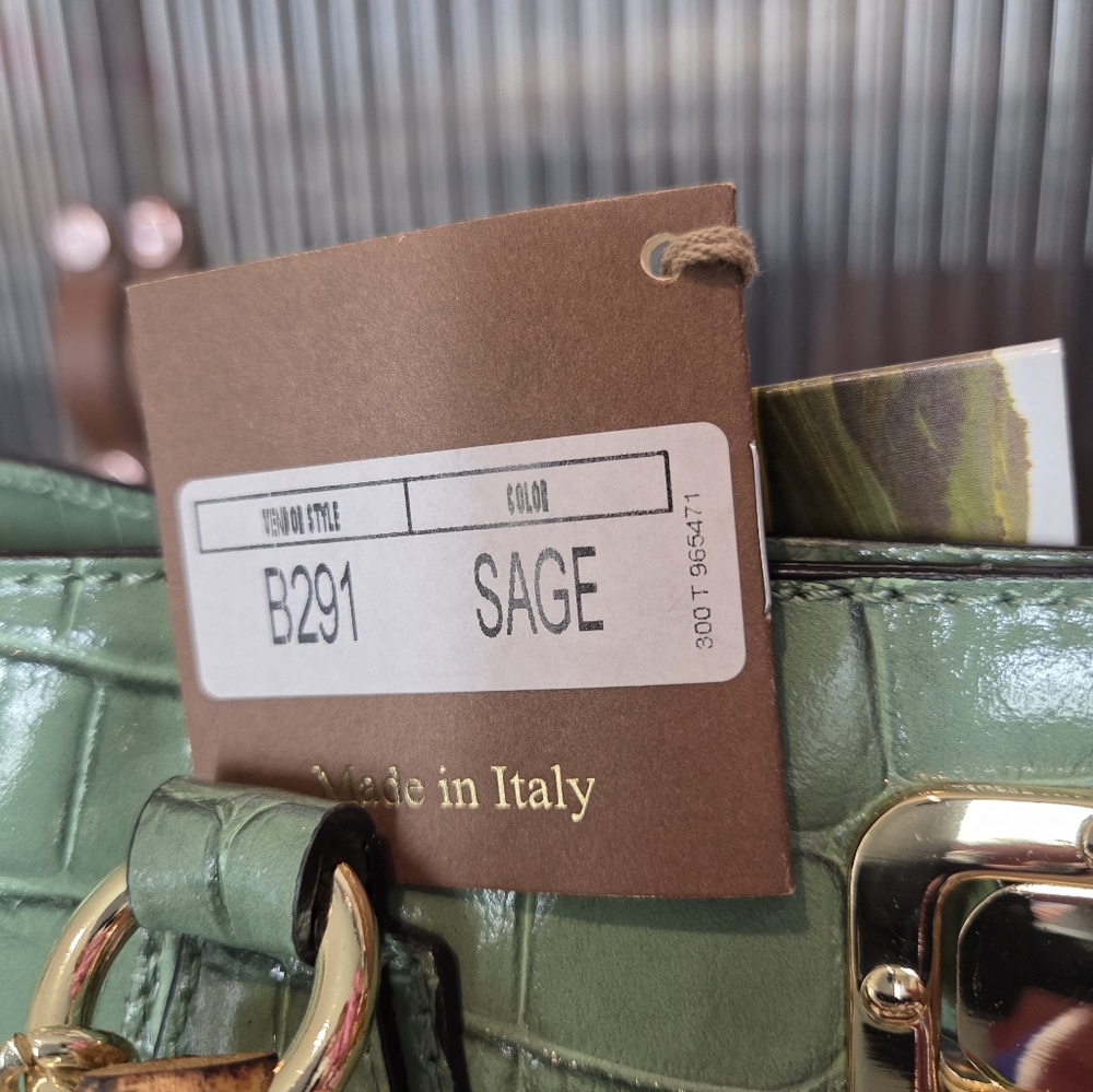 NWT Pratesi Made In Italy Croc Leather Satchel - Picture 8 of 11